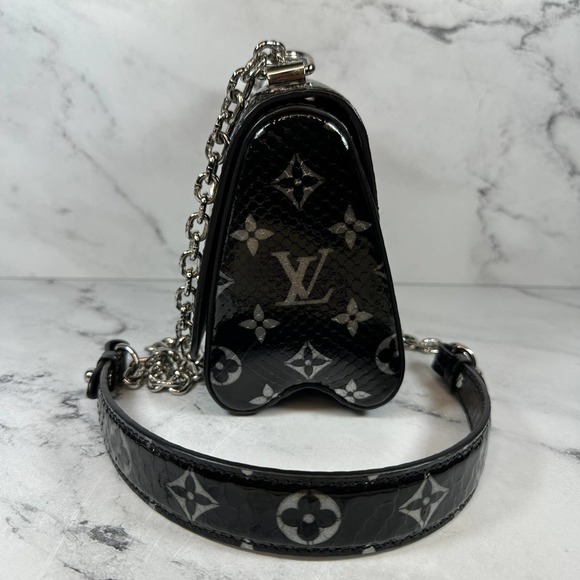 Louis Vuitton Python Twist Monogram Snakeskin Crossbody Bag PM Black/Silver LV - Picture 13 of 15